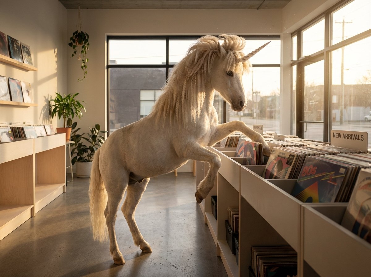 Nigel at the record store